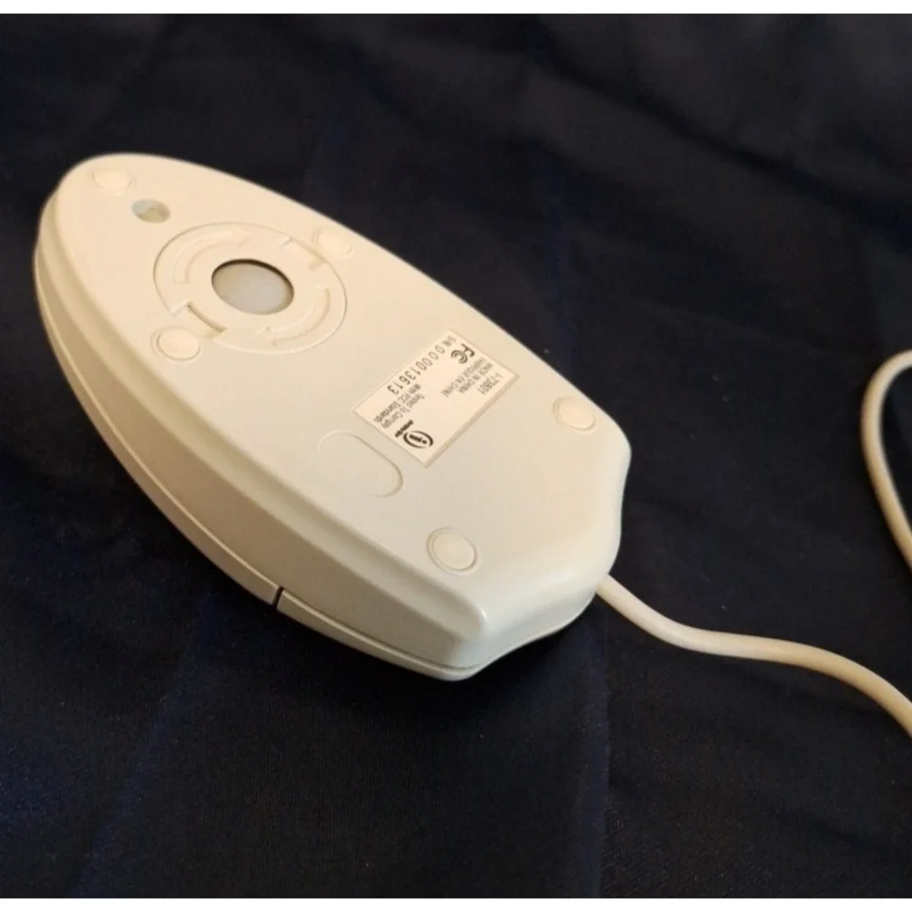 Interact i-73801‎ PS/2 Mouse Scroll Wheel Vintage Beige 2-button 6.5 foot cord